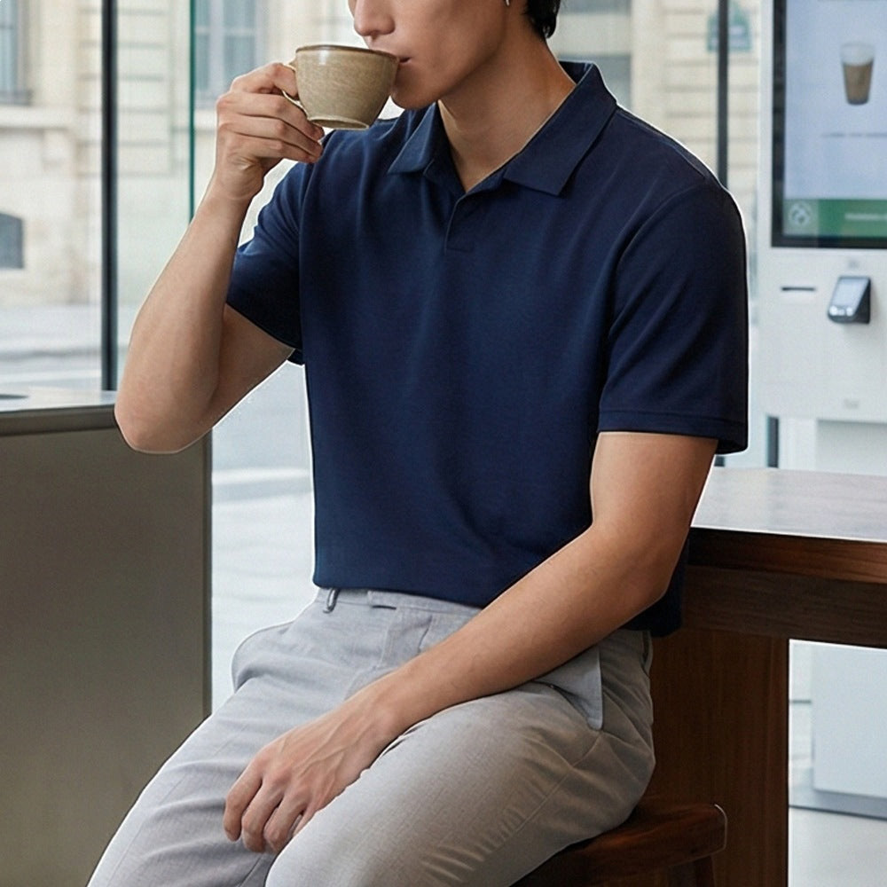 Men's Short Sleeve Cotton Blend Polo Shirt | Casual Golf Shirt
