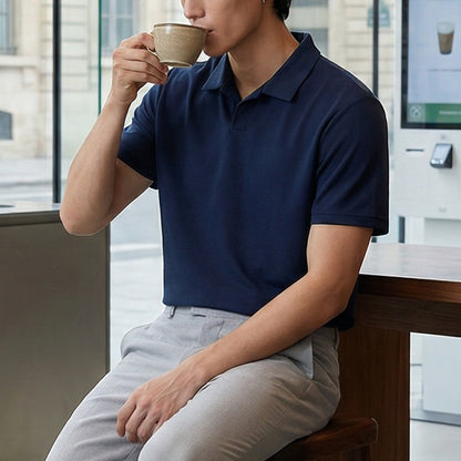 Men's Short Sleeve Cotton Blend Polo Shirt | Casual Golf Shirt