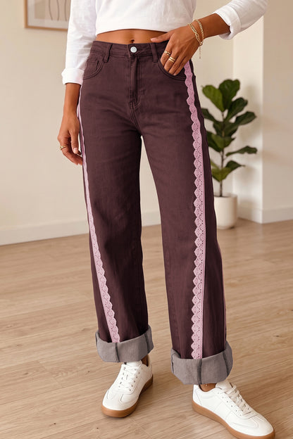 Women’s Lace-Trim Full-Length Jeans
