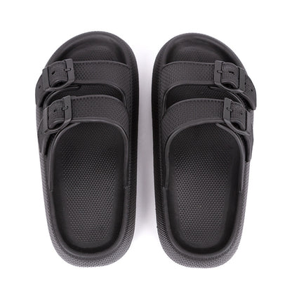 Women's Double Buckle EVA Cloud Slides | Thick Cushion Sandals