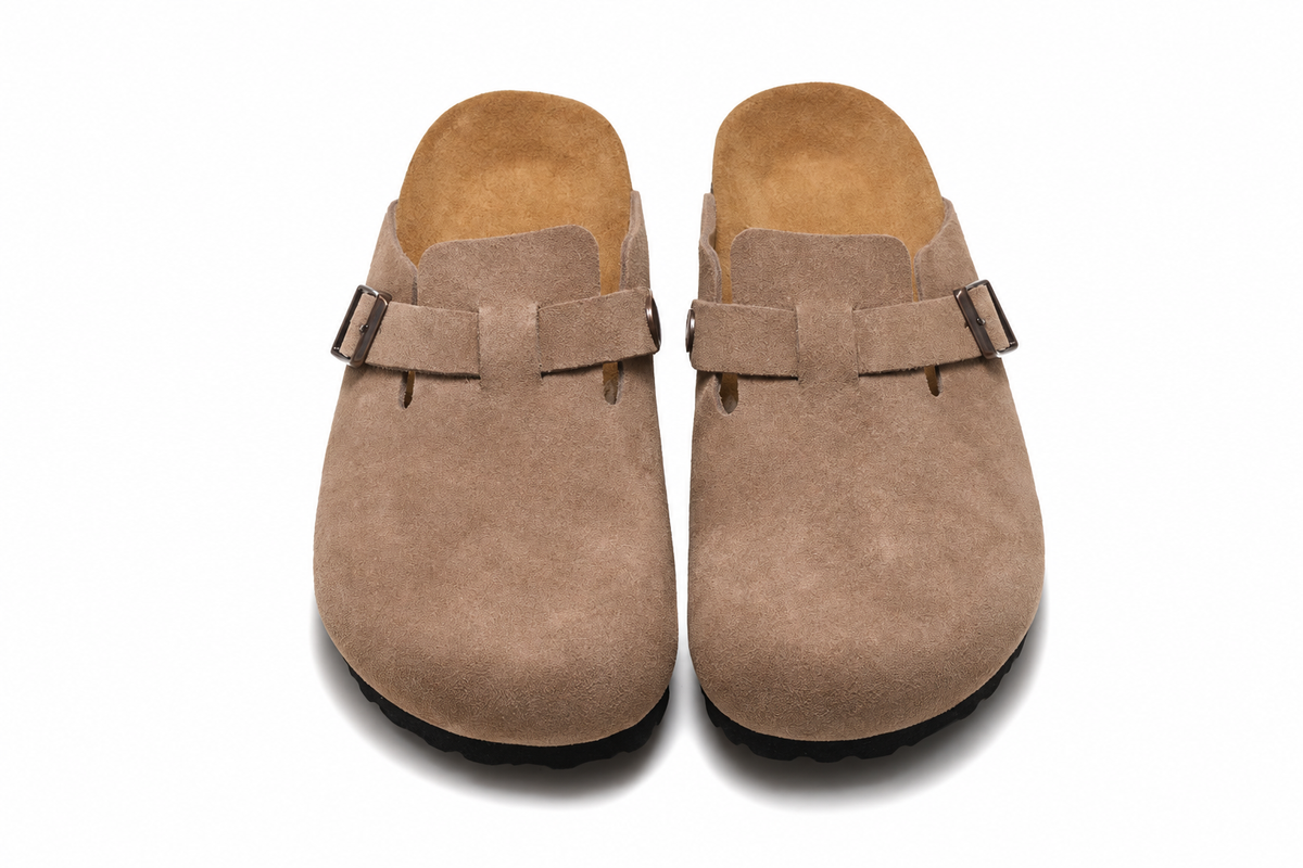 AuraX Slipper Shoes — Bao Tou Brown Matte Yellow studio product image