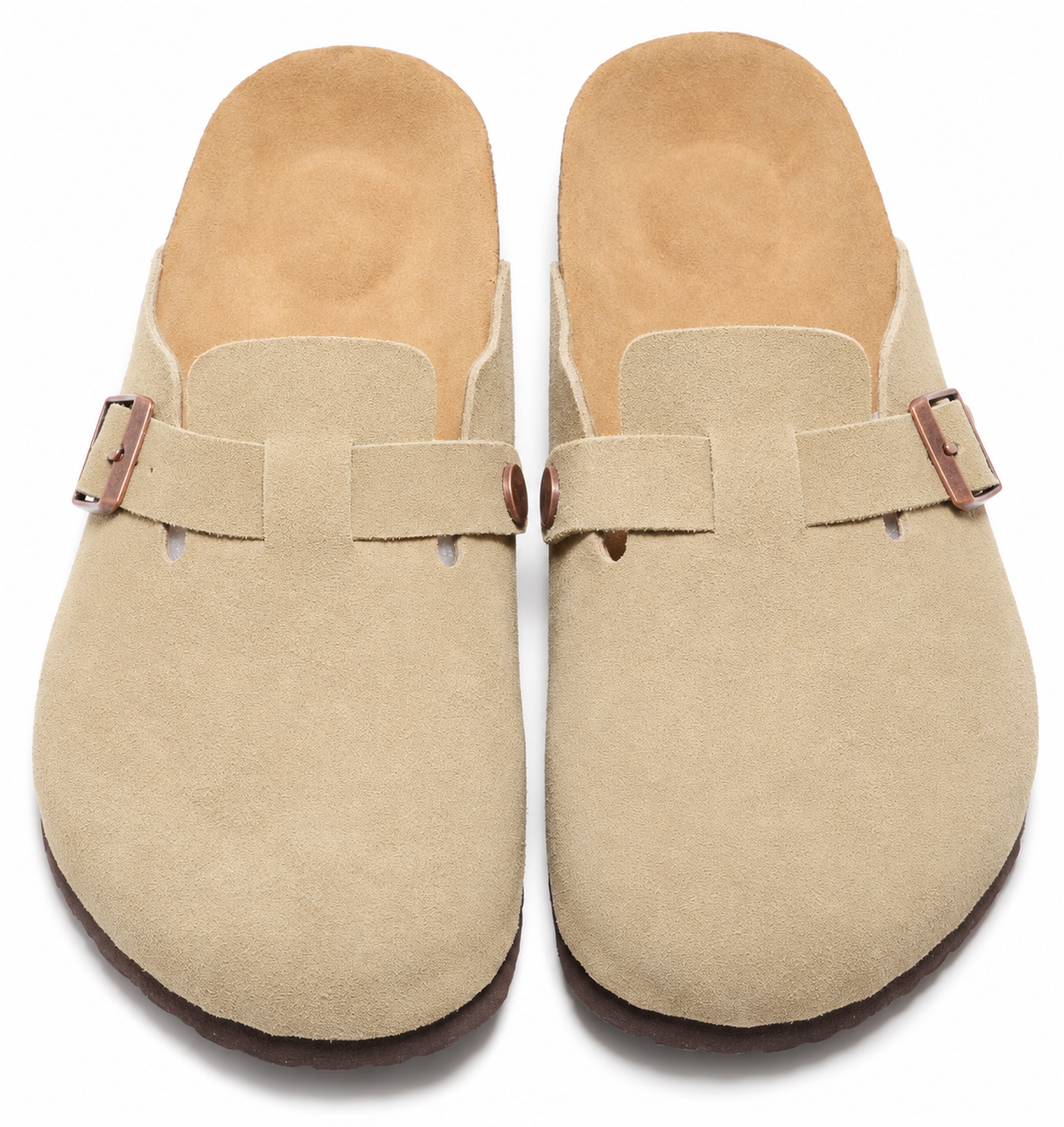 AuraX Slipper Shoes — Bao Tou Light Brown Blue studio product image