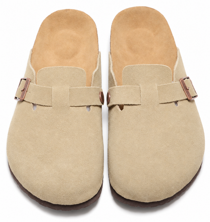 AuraX Slipper Shoes — Bao Tou Light Brown Blue studio product image