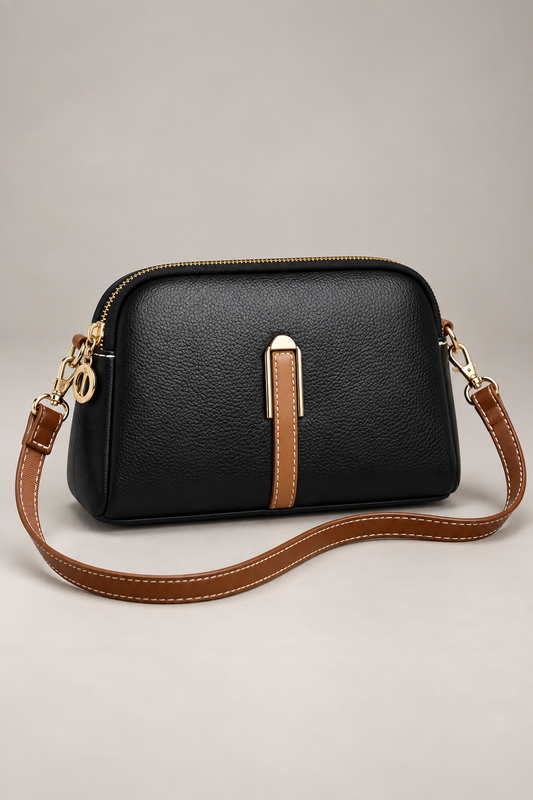 Black Women's Shell-Shaped Crossbody Bag studio view