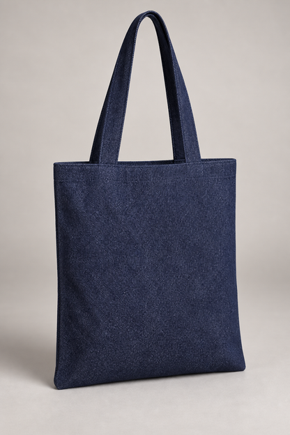 Indigo vertical version 35x40cm Denim-Blend Carry Tote studio view