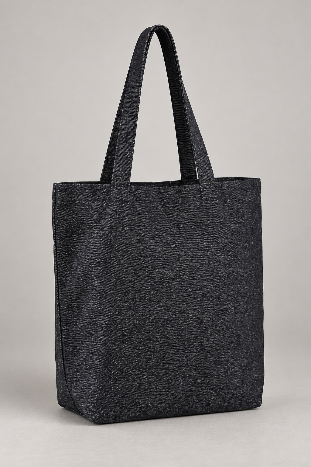 Black vertical version 35x39x10cm Denim-Blend Carry Tote studio view