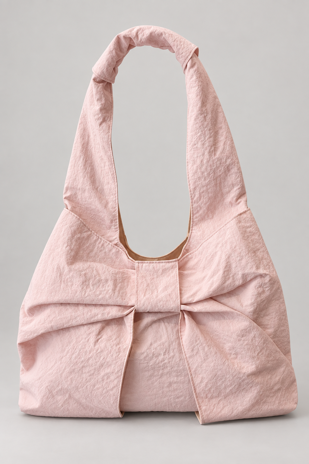 Ruched Bow Shoulder Bag — Pink studio hero