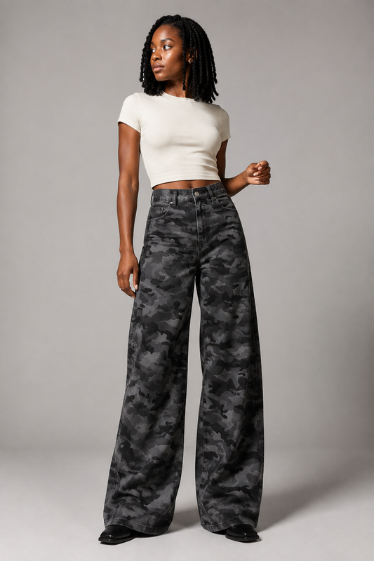 Camouflage Wide Leg Pants — Studio Hero