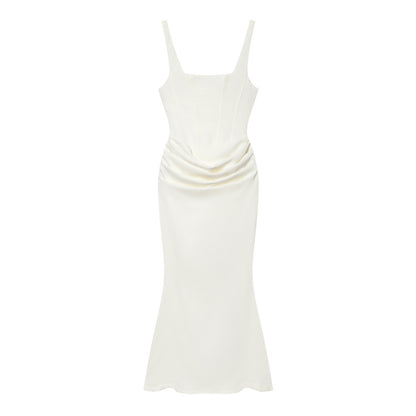 Women's Square Neck Mermaid Gown | Backless Bodycon Formal Evening Dress