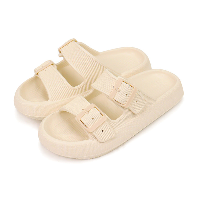 Women's Double Buckle EVA Cloud Slides | Thick Cushion Sandals