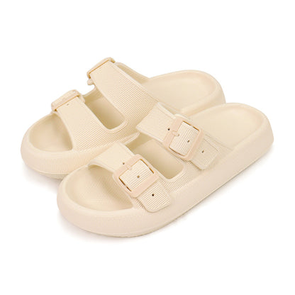 Women's Double Buckle EVA Cloud Slides | Thick Cushion Sandals