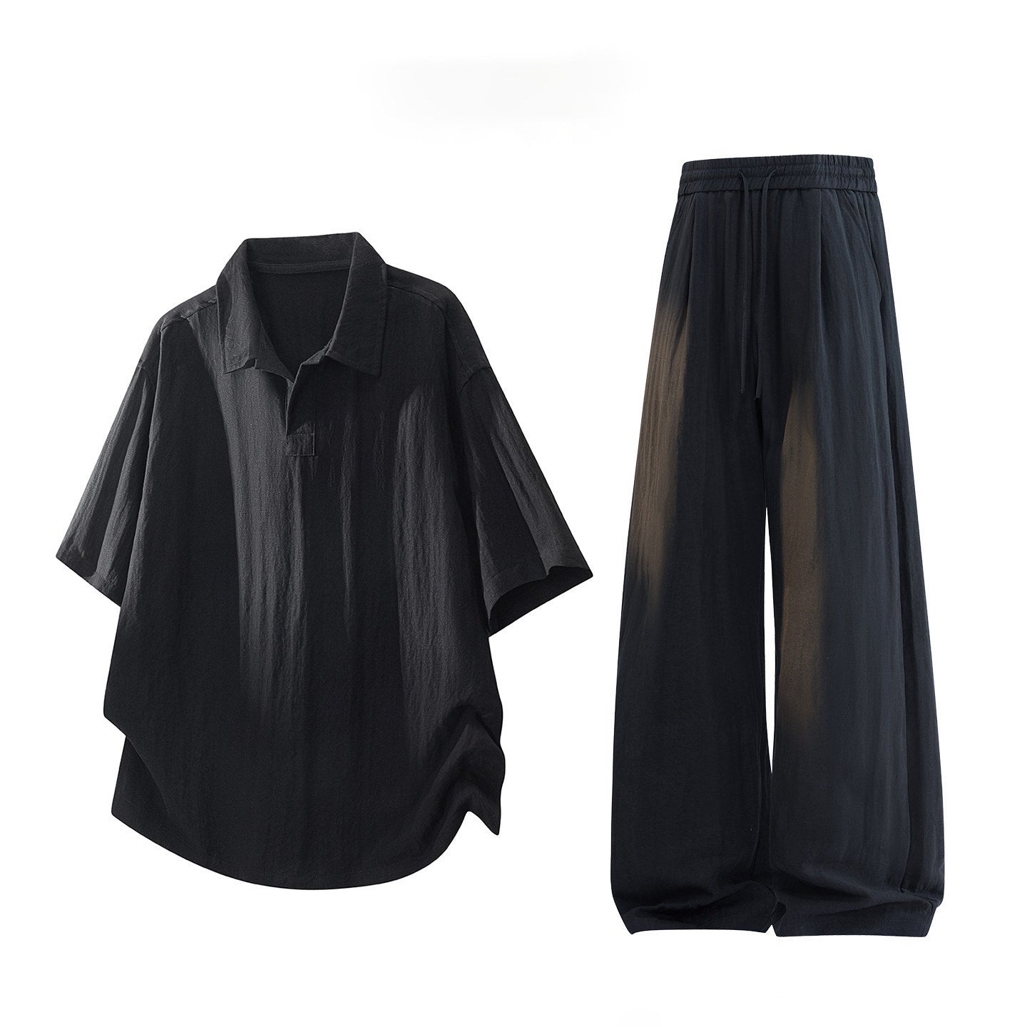 Men's Linen Polo Shirt & Wide-Leg Pants Set | Lightweight Summer Resort Outfit