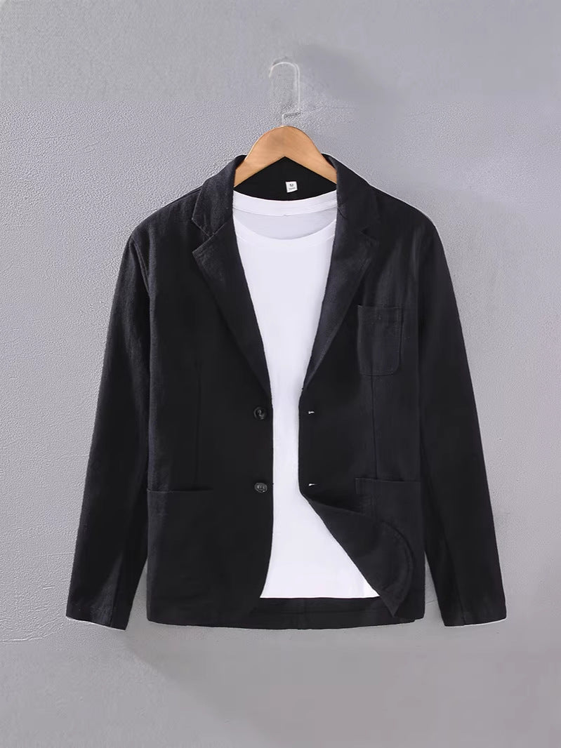 Men's Cotton Linen Suit Blazer | Lightweight Casual Unstructured Jacket
