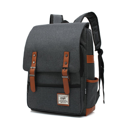 Unisex Retro Oxford Canvas Large Travel Backpack | Large Casual Rucksack