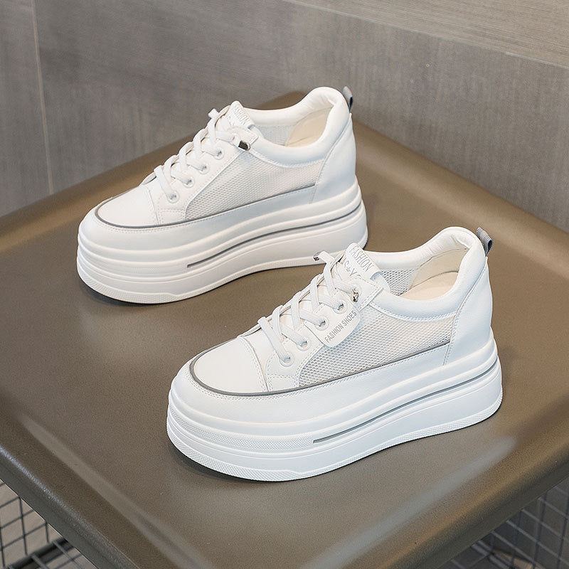 Women's Platform Sneakers | Breathable Mesh Cross-Strap Shoes