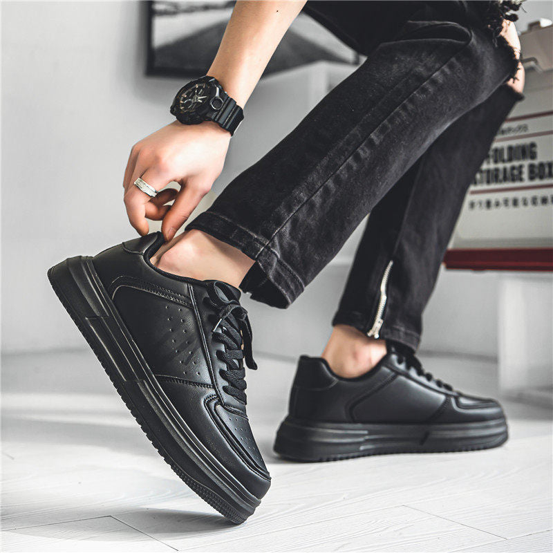 Men's White Court Sneakers | Hidden Lift Casual Fashion Shoes