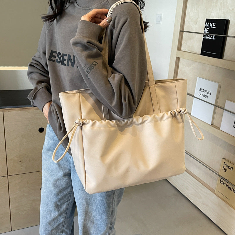 Women's Large Capacity Nylon Drawstring Tote Bag | Lightweight Everyday Bag