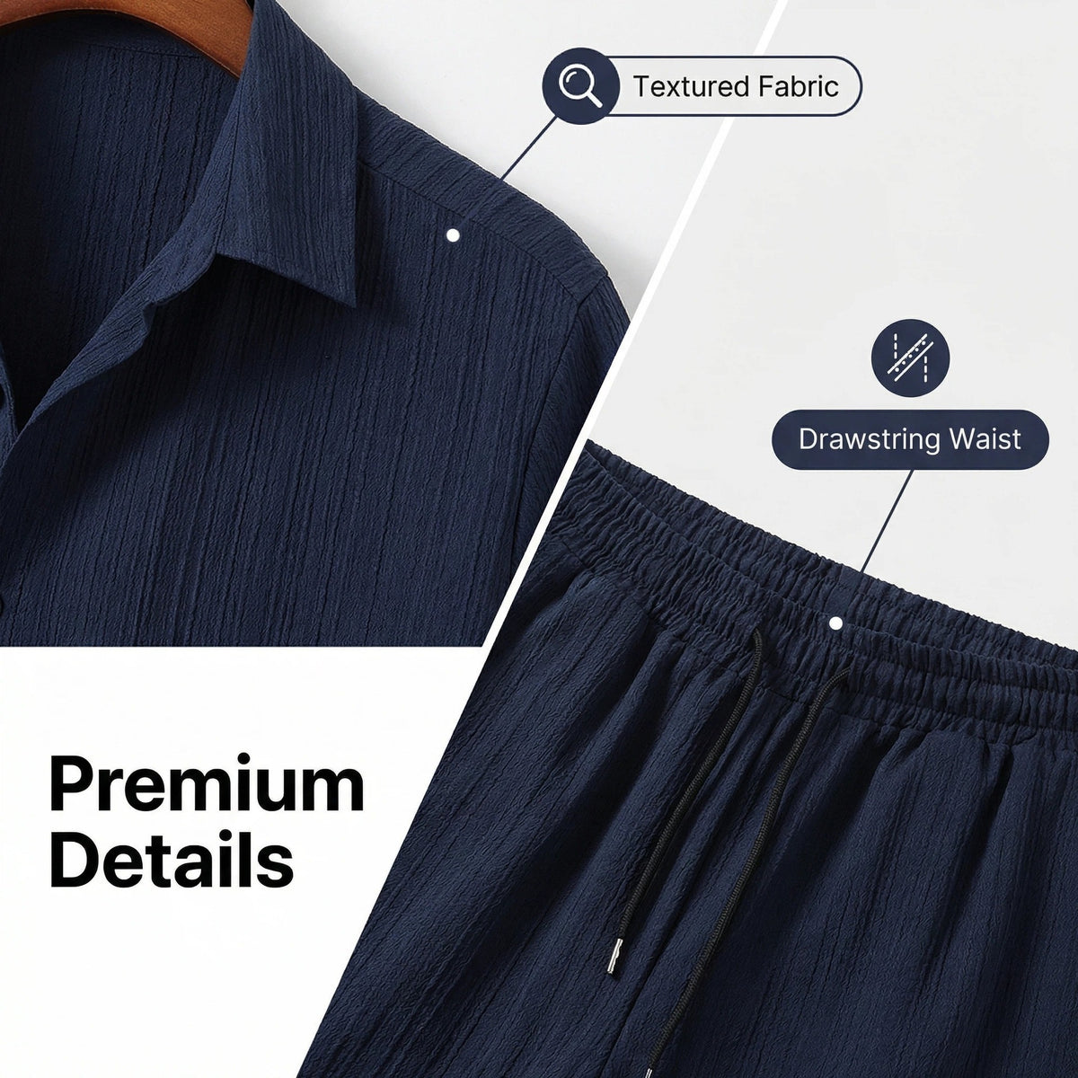 Men's Short Sleeve Shirt & Shorts Set | Casual Two-Piece Summer Co-Ord