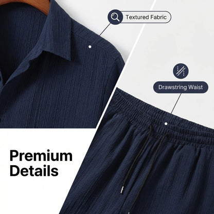 Men's Short Sleeve Shirt & Shorts Set | Casual Two-Piece Summer Co-Ord