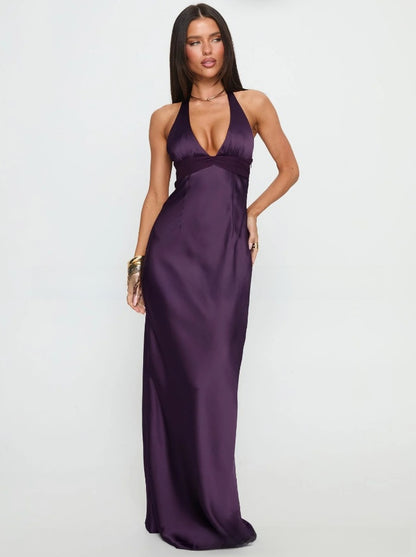 Women's Deep V-Neck Maxi Dress | Sleeveless Bodycon Casual Dress