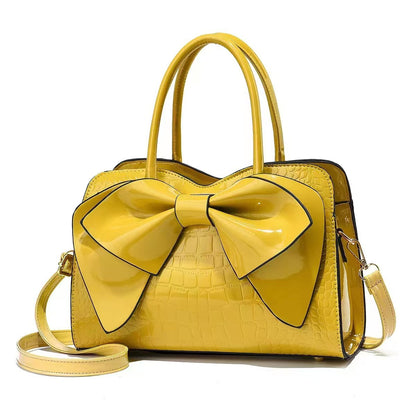 Women's Bow-Detail PU Top-Handle Handbag