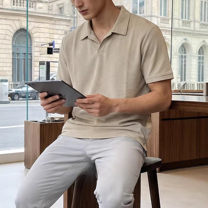 Men's Short Sleeve Cotton Blend Polo Shirt | Casual Golf Shirt