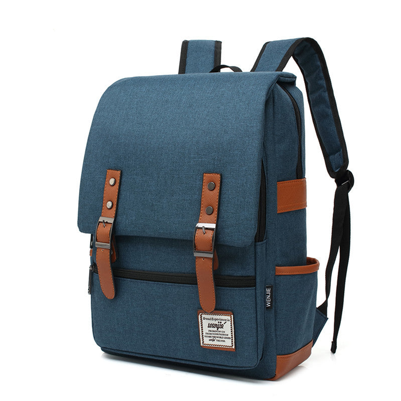 Unisex Retro Oxford Canvas Large Travel Backpack | Large Casual Rucksack