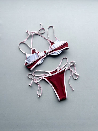 Women's Underwire Padded Bikini Set | Nylon Spandex Two-Piece Swimsuit
