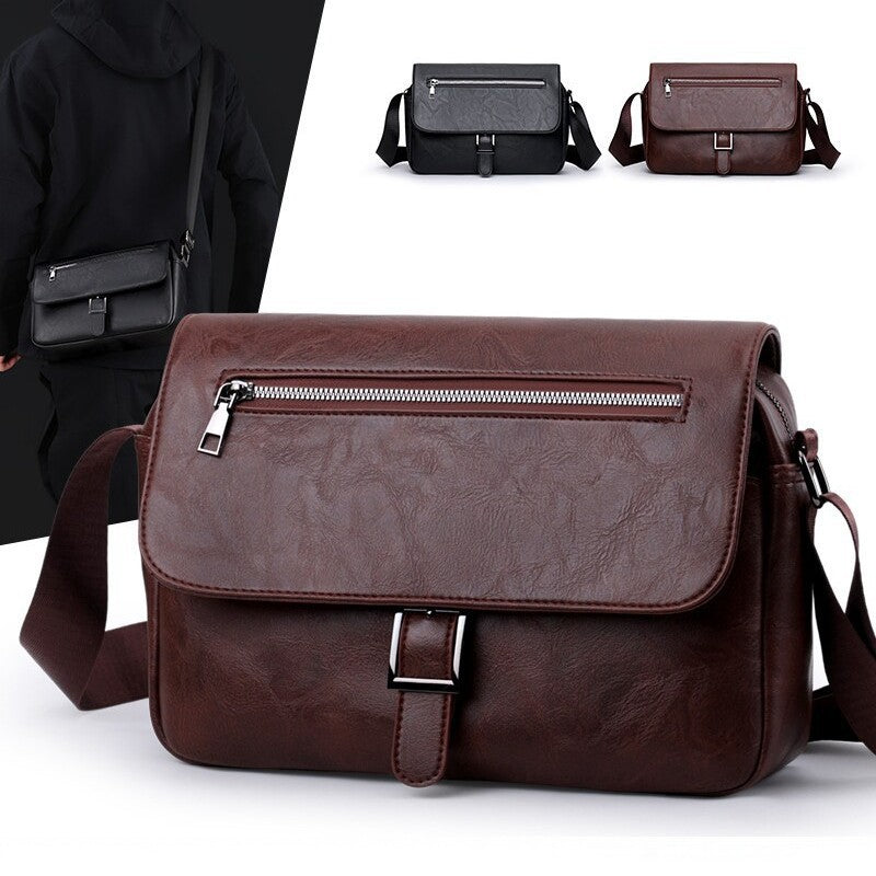 Men's PU Leather Large Capacity Crossbody Bag | Casual Commuter Shoulder Bag