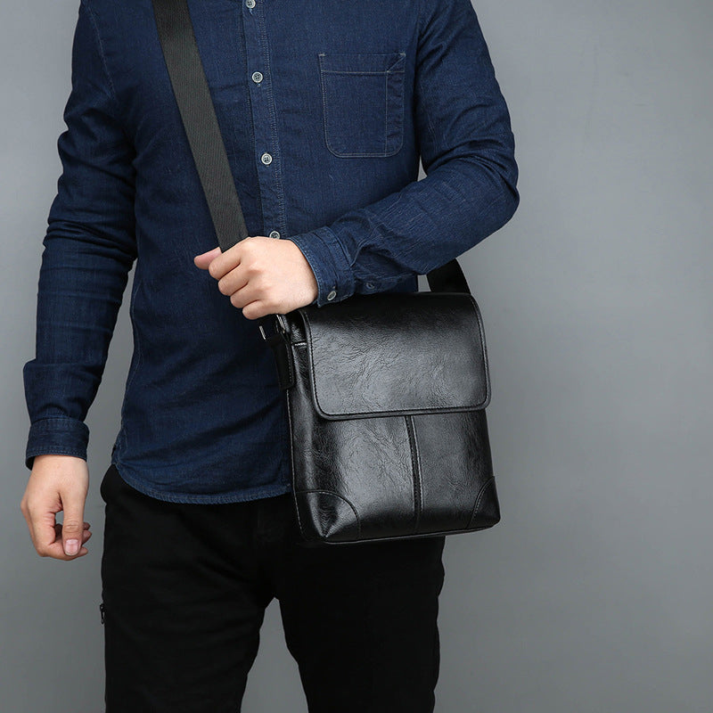 Men's PU Leather Business Shoulder Bag | Multi-Compartment Laptop Briefcase