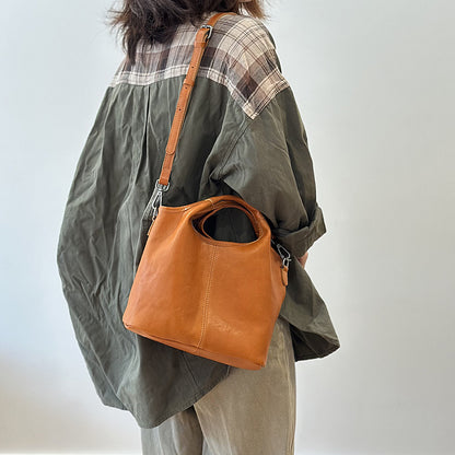 Women's Leather Crossbody Dumpling Bag | Retro Zipper Shoulder Bag