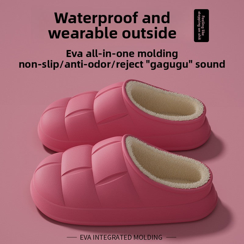 Women's Fleece-Lined Winter Slippers | Warm EVA House Shoes
