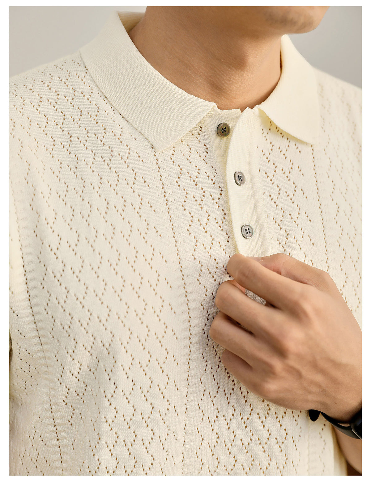 Supplier image for Men's Breathable Knit Polo Shirt