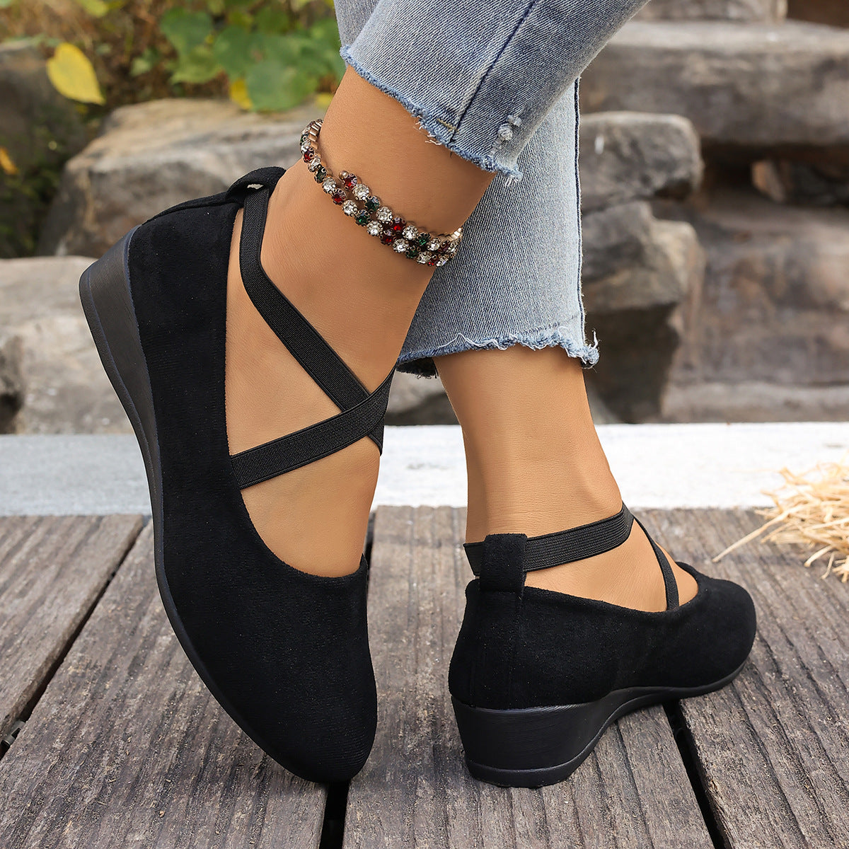 Women's Wedge Loafers | Pointed Toe Slip-On Shoes