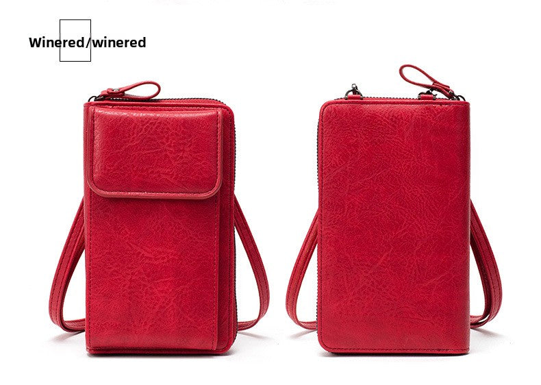 Women's Retro Mini PU Leather Crossbody Bag | Compact Bucket Shoulder Purse