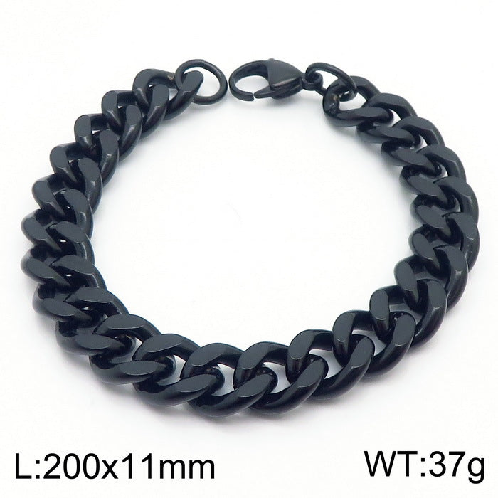 Men's Cuban Link Titanium Steel Chain Bracelet | Unisex Bold Wrist Jewelry