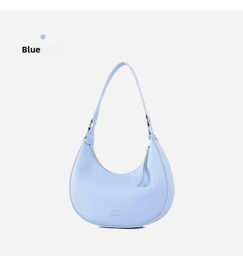 Women's Crescent Moon PU Leather Shoulder Bag | Compact Crossbody Handbag