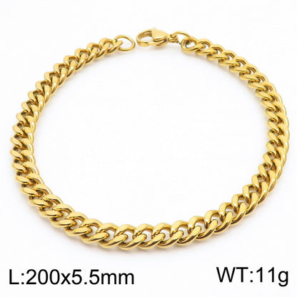 Men's Cuban Link Titanium Steel Chain Bracelet | Unisex Bold Wrist Jewelry