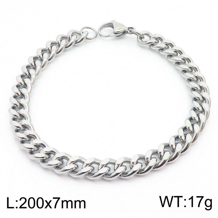 Men's Cuban Link Titanium Steel Chain Bracelet | Unisex Bold Wrist Jewelry
