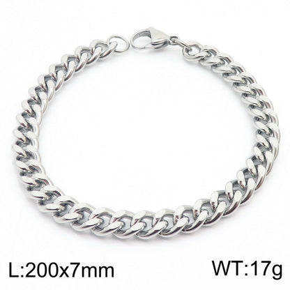 Men's Cuban Link Titanium Steel Chain Bracelet | Unisex Bold Wrist Jewelry