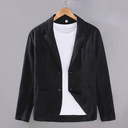 Men's Cotton Linen Suit Blazer | Lightweight Casual Unstructured Jacket