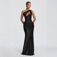 Women's One Shoulder Cutout Mermaid Gown | Sleeveless Formal Evening Dress