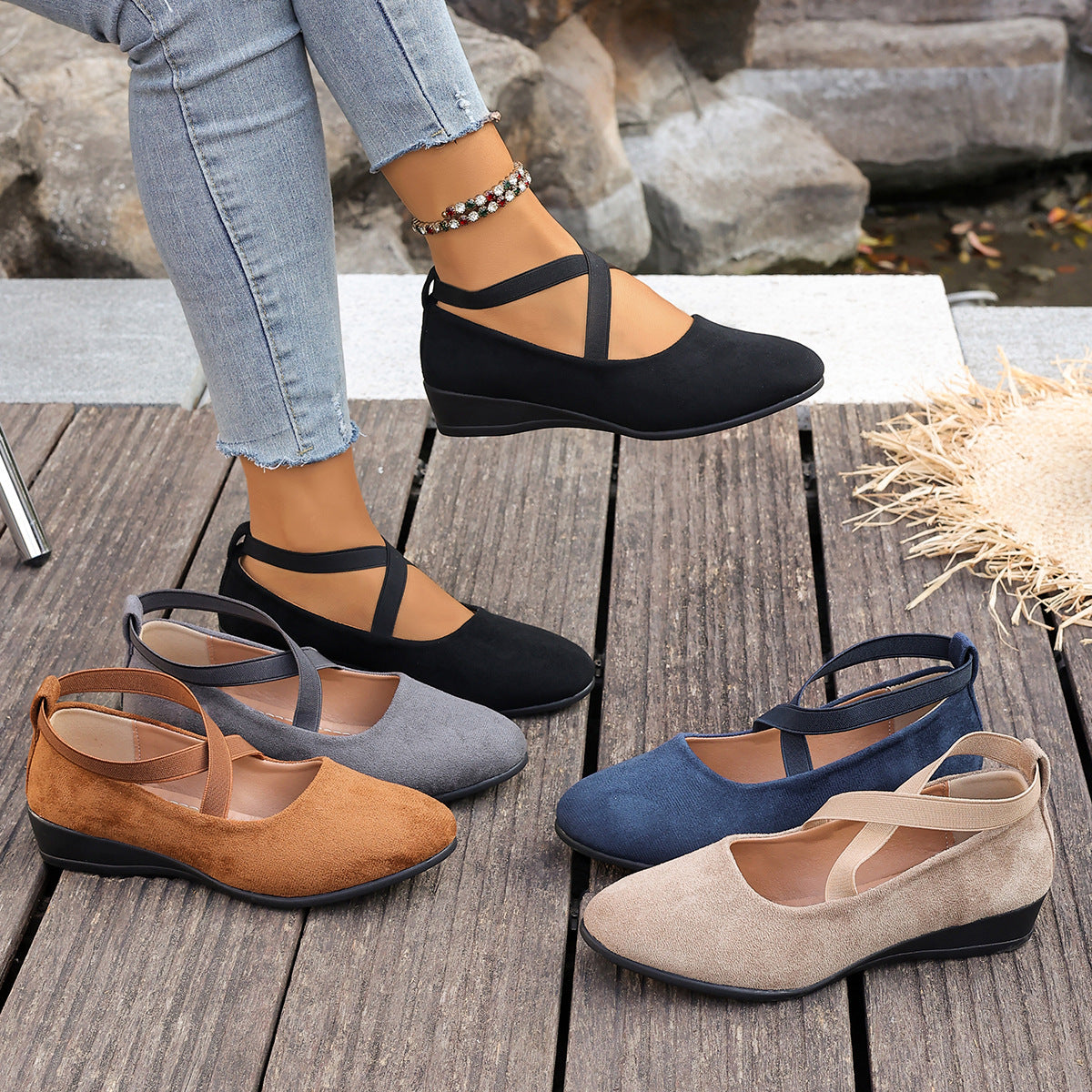 Women's Wedge Loafers | Pointed Toe Slip-On Shoes