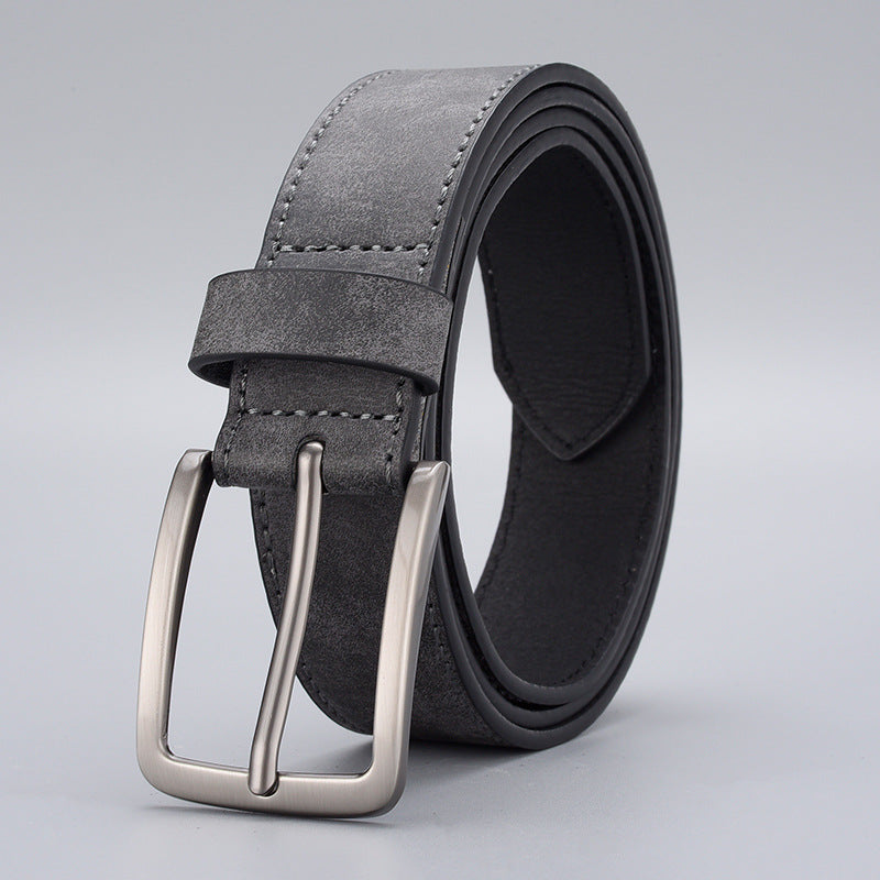 Men's PU Leather Pin Buckle Belt | Vintage Alloy Casual Business Waist Belt