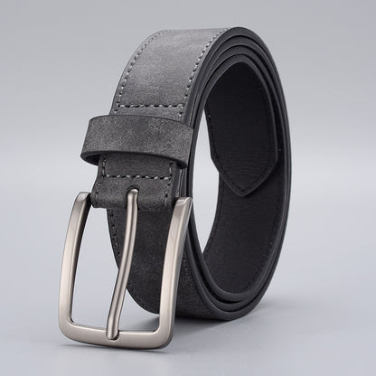 Men's PU Leather Pin Buckle Belt | Vintage Alloy Casual Business Waist Belt