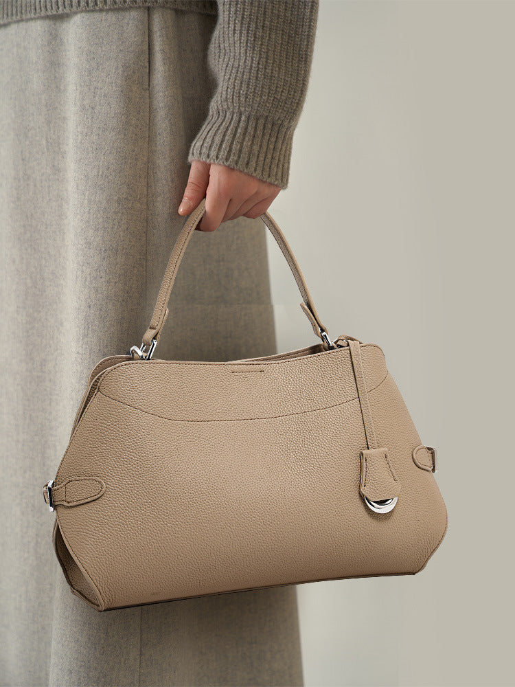 Women's Leather Shoulder Bag | Magnetic Clasp Multi-Compartment Bag