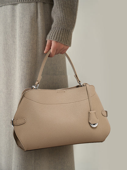 Women's Leather Shoulder Bag | Magnetic Clasp Multi-Compartment Bag