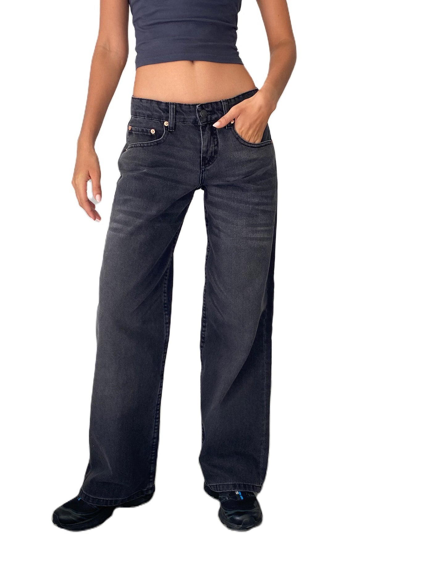 Women's High Waist Straight Leg Denim Jeans | Classic Casual Blue Jeans