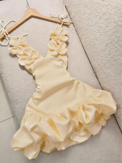 Women's Floral Spaghetti Strap Holiday Dress | Sleeveless Casual Midi Dress