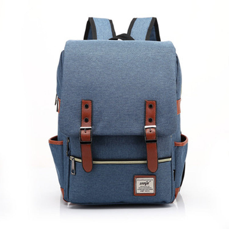 Unisex Retro Oxford Canvas Large Travel Backpack | Large Casual Rucksack